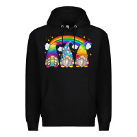 Black rainbow gnomes Premium Hoodie - Zillion Design Studio