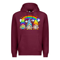 Burgundy rainbow gnomes Premium Hoodie - Zillion Design Studio