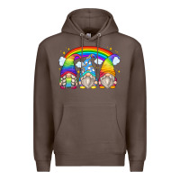 Coffee rainbow gnomes Premium Hoodie - Zillion Design Studio