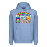 Colony Blue rainbow gnomes Premium Hoodie - Zillion Design Studio