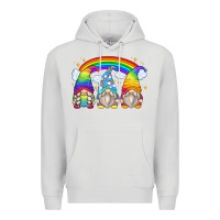 Dove Grey rainbow gnomes Premium Hoodie - Zillion Design Studio