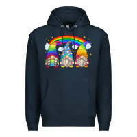 Navy rainbow gnomes Premium Hoodie - Zillion Design Studio
