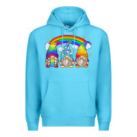 Ocean Blue rainbow gnomes Premium Hoodie - Zillion Design Studio