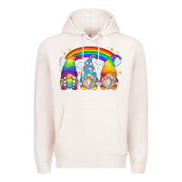 Pale Pink rainbow gnomes Premium Hoodie - Zillion Design Studio