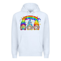 White rainbow gnomes Premium Hoodie - Zillion Design Studio