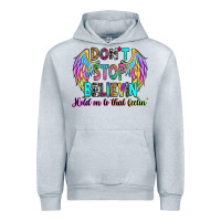 Heather Grey don't stop believin' hold on to that feelin' Urban Hoodie - RanaPortraitStore