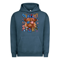 Pigment Midnight Navy oh my stars highland cow Urban Hoodie - RanaPortraitStore
