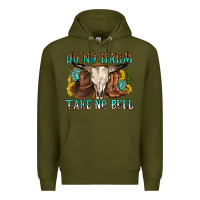 Army Green do no harm take no bull western Premium Hoodie - texasbilliewilder