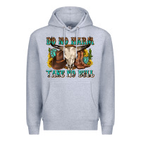 Heather Grey do no harm take no bull western Premium Hoodie - texasbilliewilder