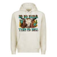 Oatmeal Heather do no harm take no bull western Premium Hoodie - texasbilliewilder