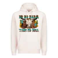 Pale Pink do no harm take no bull western Premium Hoodie - texasbilliewilder