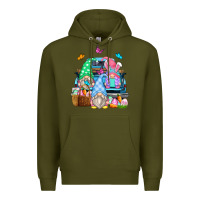Army Green easter farm truck Premium Hoodie - Zillion Design Studio
