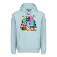 Blue Mist easter farm truck Premium Hoodie - Zillion Design Studio