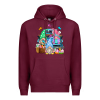 Burgundy easter farm truck Premium Hoodie - Zillion Design Studio