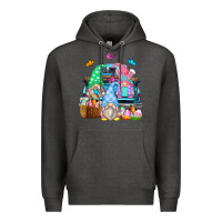 Charcoal Heather easter farm truck Premium Hoodie - Zillion Design Studio