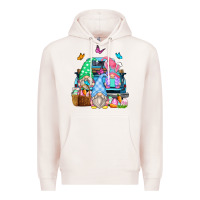Pale Pink easter farm truck Premium Hoodie - Zillion Design Studio