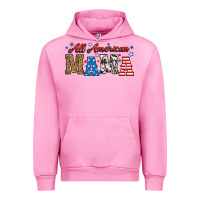 Fuchsia Pink all american mama Urban Hoodie - RanaPortraitStore