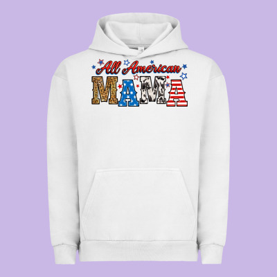 All American Mama Urban Hoodie Designed By Ranaportraitstore