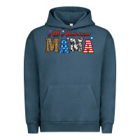 Pigment Midnight Navy all american mama Urban Hoodie - RanaPortraitStore