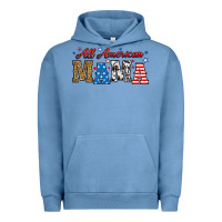 Pigment Pebble Blue all american mama Urban Hoodie - RanaPortraitStore