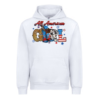 White all american girl Urban Hoodie - RanaPortraitStore