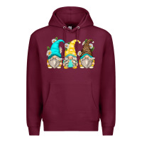 Burgundy daisy gnomes Premium Hoodie - Zillion Design Studio