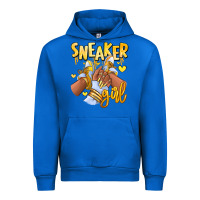 Cobalt yellow sneaker girl afro woman Urban Hoodie - RanaPortraitStore