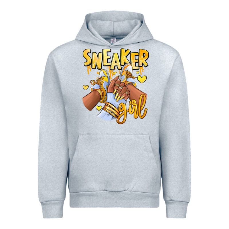 Yellow Sneaker Girl Afro Woman Urban Hoodie by RanaPortraitStore | Teevron