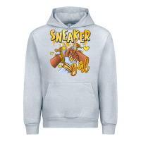 Heather Grey yellow sneaker girl afro woman Urban Hoodie - RanaPortraitStore