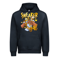 Navy yellow sneaker girl afro woman Urban Hoodie - RanaPortraitStore