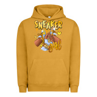 Pigment Peanut Butter yellow sneaker girl afro woman Urban Hoodie - RanaPortraitStore