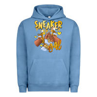 Pigment Pebble Blue yellow sneaker girl afro woman Urban Hoodie - RanaPortraitStore