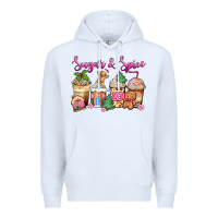 White sugar and spice pink gingerbread coffee cups Premium Hoodie - Zillion Design Studio