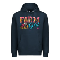 Navy farm girl Premium Hoodie - texasbilliewilder