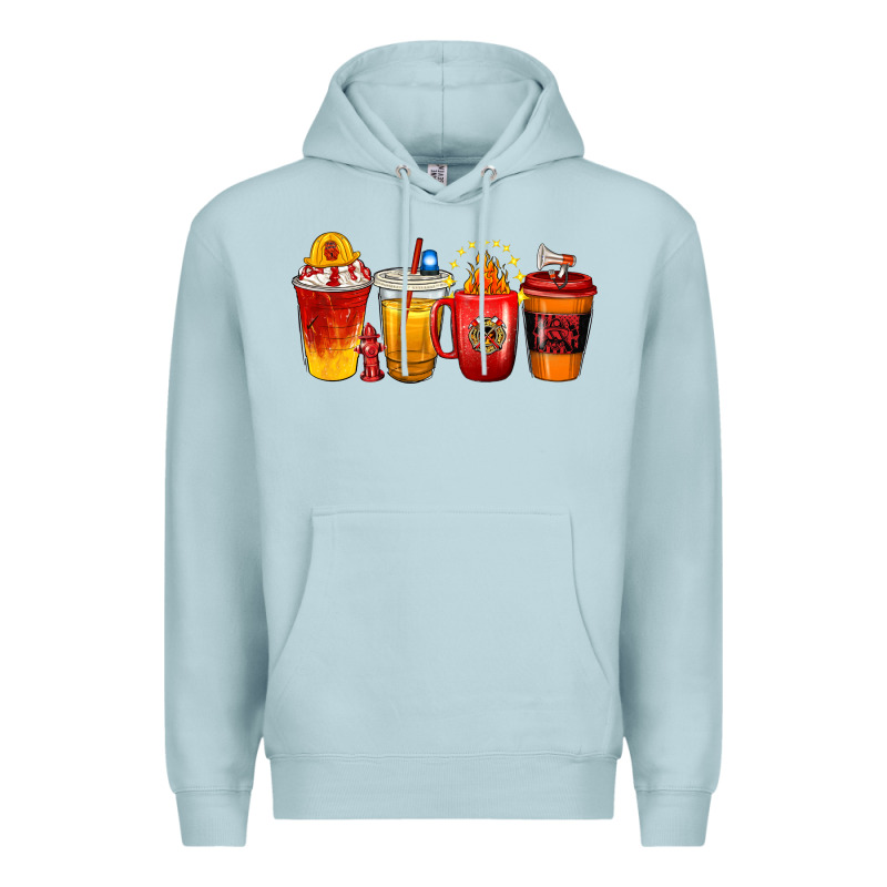 Firefighter Coffee Cups Premium Hoodie by texasbilliewilder | Teevron