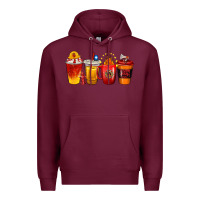 Burgundy firefighter coffee cups Premium Hoodie - texasbilliewilder