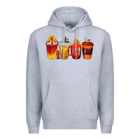 Heather Grey firefighter coffee cups Premium Hoodie - texasbilliewilder
