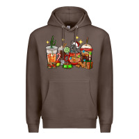 Coffee Christmas coffee cups with French Bulldog Premium Hoodie - RanaPortraitStore
