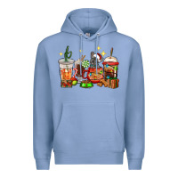Colony Blue Christmas coffee cups with French Bulldog Premium Hoodie - RanaPortraitStore