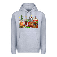 Heather Grey Christmas coffee cups with French Bulldog Premium Hoodie - RanaPortraitStore