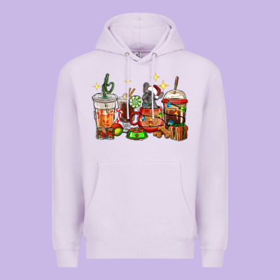 Premium Hoodie Christmas coffee cups with French Bulldog