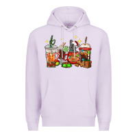 Lilac Christmas coffee cups with French Bulldog Premium Hoodie - RanaPortraitStore