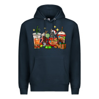 Navy Christmas coffee cups with French Bulldog Premium Hoodie - RanaPortraitStore