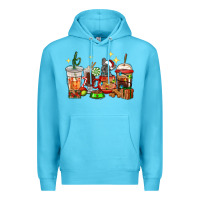 Ocean Blue Christmas coffee cups with French Bulldog Premium Hoodie - RanaPortraitStore