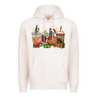 Pale Pink Christmas coffee cups with French Bulldog Premium Hoodie - RanaPortraitStore