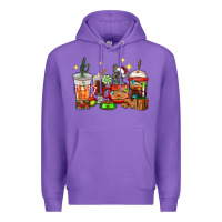 Purple Christmas coffee cups with French Bulldog Premium Hoodie - RanaPortraitStore