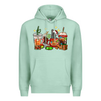 Seafoam Christmas coffee cups with French Bulldog Premium Hoodie - RanaPortraitStore