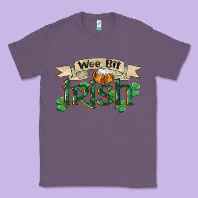 Wee Bit Irish St Patrick's Day Classic Tee Designed By Fadigitalartstudio