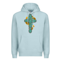 Blue Mist gemstone cross with sunflowers and butterflies Premium Hoodie - texasbilliewilder
