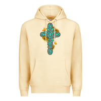 Pina Colada gemstone cross with sunflowers and butterflies Premium Hoodie - texasbilliewilder